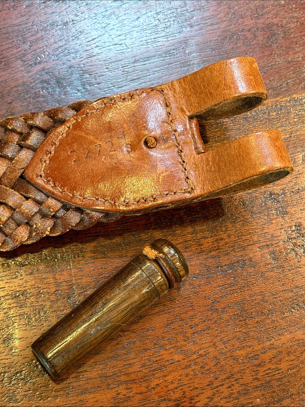 Vintage Ralph Lauren Braided Leather Wood Peg Waist Belt XXS/XS *As-Is* - Picture 12 of 12